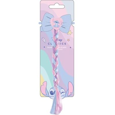 CERDÁ LIFE'S LITTLE MOMENTS Disney Classics Stitch Haargummi mit blauem Dutt und dekorativem Zopf Kinderzubehör mit Pastell und Glitzer CERDÁ LIFE'S LITTLE MOMENTS Disney Classics Stitch Haargummi mit blauem Dutt und dekorativem Zopf Kinderzubehör mit Pastell und Glitzer
