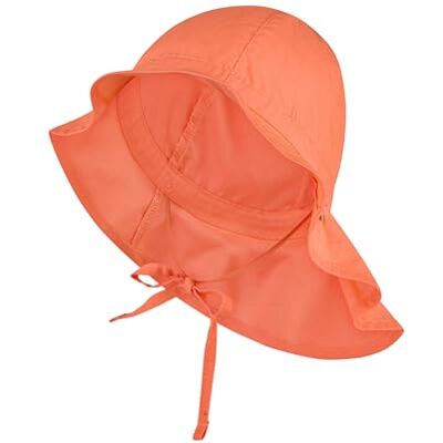 Sterntaler Sonnenhut einfarbig – Hut aus Bio-UV-Popeline mit Bindeband, Größenregulierung und Nackenschutz, UV-Schutz 50+ – Leuchtorange, Größe 45 Sterntaler Sonnenhut einfarbig – Hut aus Bio-UV-Popeline mit Bindeband, Größenregulierung und Nackenschutz, UV-Schutz 50+ – Leuchtorange, Größe 45
