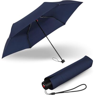 Knirps C.050 Regenschirm Navy mit Schirmtasche I Kleiner Handöffner Taschenschirm I Windstabil & Leicht I Mini Knirps C.050 Regenschirm Navy mit Schirmtasche I Kleiner Handöffner Taschenschirm I Windstabil & Leicht I Mini