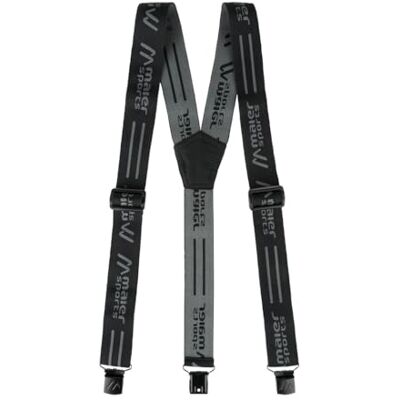 Maier Sports Suspender, Bequemer Hosenträger mit hochwertigen Clips für sicheren Halt für Männer und Frauen, Länge individuell verstellbar, Perfekt zum Skifahren oder beim Wandern, Schwarz, 1 Maier Sports Suspender, Bequemer Hosenträger mit hochwertigen Clips für sicheren Halt für Männer und Frauen, Länge individuell verstellbar, Perfekt zum Skifahren oder beim Wandern, Schwarz, 1