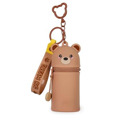 LEGAMI Mini-Geldbörse mit Schlüsselanhänger Kawaii, Teddy Bear, mit Spirale, Karabinerhaken und Handschlaufe, aus Silikon, 5 x 12 x 5 cm LEGAMI Mini-Geldbörse mit Schlüsselanhänger Kawaii, Teddy Bear, mit Spirale, Karabinerhaken und Handschlaufe, aus Silikon, 5 x 12 x 5 cm