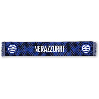 Inter Schal mit Jaquard-Logo, Unisex-Erwachsene, Schriftzug Nerazzurri Schwarz/Blau, Einheitsgröße Inter Schal mit Jaquard-Logo, Unisex-Erwachsene, Schriftzug Nerazzurri Schwarz/Blau, Einheitsgröße