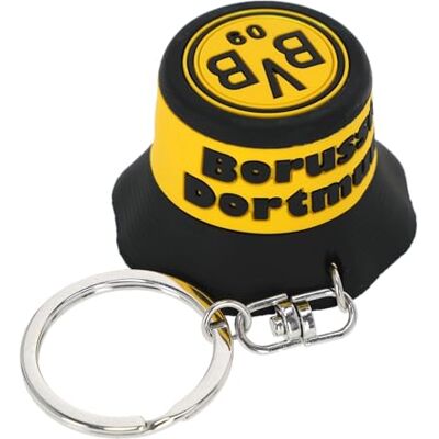Borussia Dortmunt BVB Schlüsselanhänger Fischerhut mit Flaschenöffner, Borussia Dortmund Design, Schwarz-Gelb Borussia Dortmunt BVB Schlüsselanhänger Fischerhut mit Flaschenöffner, Borussia Dortmund Design, Schwarz-Gelb