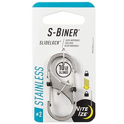 Nite Ize Karabiner S-Biner Slidelock, Silber, 2, NI-LSB2-11-R3 Nite Ize Karabiner S-Biner Slidelock, Silber, 2, NI-LSB2-11-R3
