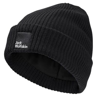 Jack Wolfskin Unisex Pergamon Beanie-Mütze, Schwarz, M EU Jack Wolfskin Unisex Pergamon Beanie-Mütze, Schwarz, M EU