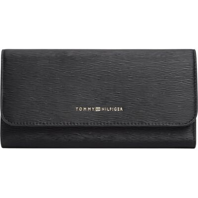 Tommy Hilfiger Damen Geldbörse Modern Flap mit Druckknopf, Schwarz (Black), Einheitsgröße Tommy Hilfiger Damen Geldbörse Modern Flap mit Druckknopf, Schwarz (Black), Einheitsgröße