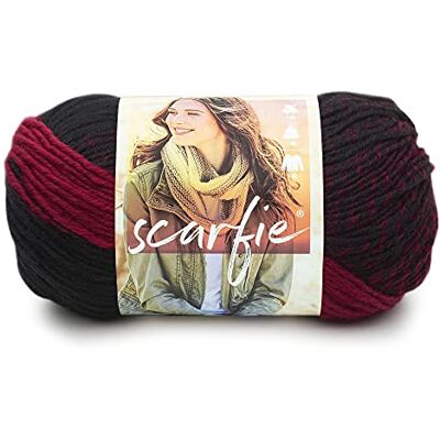 Lion Brand Yarn Scarfie Strickgarn für Schals One Size Cranberry/Black Lion Brand Yarn Scarfie Strickgarn für Schals One Size Cranberry/Black