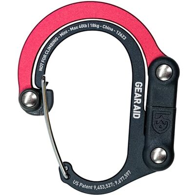 Gear Aid HEROCLIP (Mini) Karabiner und Haken zur Befestigung von Taschen, Geldbörsen, Laternen, Kinderwagen, Werkzeugen, Helmen, Wasserflaschen und vielem mehr Schwarz & Rot Gear Aid HEROCLIP (Mini) Karabiner und Haken zur Befestigung von Taschen, Geldbörsen, Laternen, Kinderwagen, Werkzeugen, Helmen, Wasserflaschen und vielem mehr Schwarz & Rot