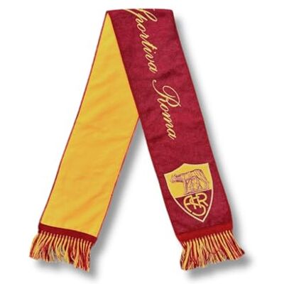 AS Roma Jacquard-Schal VIP rot mit traditionellem Logo AS Roma Jacquard-Schal VIP rot mit traditionellem Logo