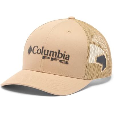 Columbia Unisex PFG Mesh-Baseballkappe mit Logo, Druckverschluss hinten, Strand/Barsch (Beach/Bass), Einheitsgröße Columbia Unisex PFG Mesh-Baseballkappe mit Logo, Druckverschluss hinten, Strand/Barsch (Beach/Bass), Einheitsgröße