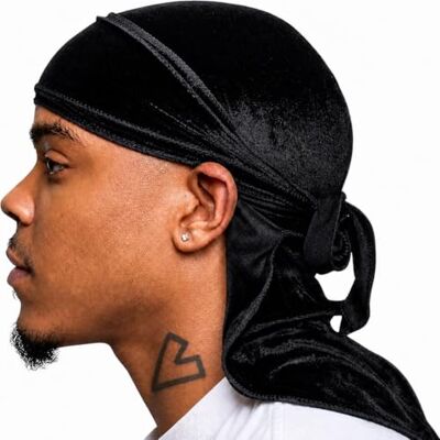 Veeta Herren Samt Velvet Durag, Schwarz, Einheitsgröße Veeta Herren Samt Velvet Durag, Schwarz, Einheitsgröße