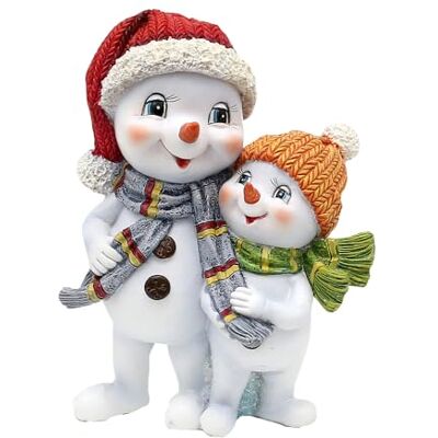 Dekohelden24 Schneekinderpaar mit Mütze und Schal in rot-orange, L/B/H 11 x 7 x 15 cm Dekohelden24 Schneekinderpaar mit Mütze und Schal in rot-orange, L/B/H 11 x 7 x 15 cm