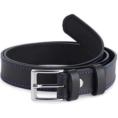 Ladeheid Kinder Gürtel Ledergürtel Mode Accessoire für Kinder Jungen Gürtel mit Schnalle 2,5 cm Breit K1D5 (Schwarz/Blau, 70 cm (Gesamtlänge 89 cm)) Ladeheid Kinder Gürtel Ledergürtel Mode Accessoire für Kinder Jungen Gürtel mit Schnalle 2,5 cm Breit K1D5 (Schwarz/Blau, 70 cm (Gesamtlänge 89 cm))