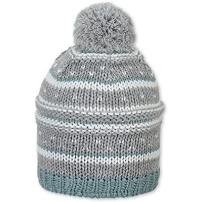 Sterntaler Baby Mädchen Mütze Baby Bommelstrickmütze Mustermix, hellgrau, 55 Sterntaler Baby Mädchen Mütze Baby Bommelstrickmütze Mustermix, hellgrau, 55