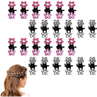 Generic PCS Strass Haarklammern Mini Haar Krallen Clips, Mini-Haarklammern für MäDchen Kinder, Damen-Haarschmuck, Rosenrot und Silber Strass-Kleine Blumen, für Alltag, Party, Abschlussball Generic PCS Strass Haarklammern Mini Haar Krallen Clips, Mini-Haarklammern für MäDchen Kinder, Damen-Haarschmuck, Rosenrot und Silber Strass-Kleine Blumen, für Alltag, Party, Abschlussball