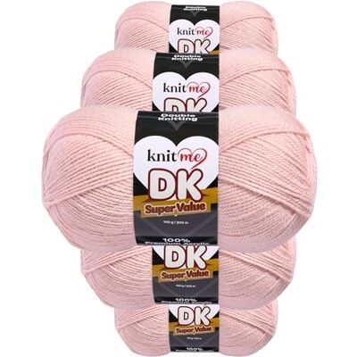 Knit Me DK Wolle 5x100g Vorteilspack – Weiches Acrylgarn zum Stricken & Häkeln, 1500m, pflegeleichtes Garn für Schal, Mütze, Decke, Pullover & Amigurumi (Babyrosa) Knit Me DK Wolle 5x100g Vorteilspack – Weiches Acrylgarn zum Stricken & Häkeln, 1500m, pflegeleichtes Garn für Schal, Mütze, Decke, Pullover & Amigurumi (Babyrosa)