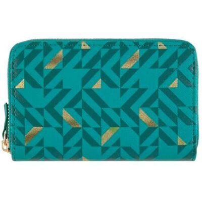 DRAEGER Paris 1886 Damen Geldbörse Gold Blätter Türkis 15 x 2,5 x 9,5 cm, Paleturkis, 15 x 2,5 x 9,5 cm DRAEGER Paris 1886 Damen Geldbörse Gold Blätter Türkis 15 x 2,5 x 9,5 cm, Paleturkis, 15 x 2,5 x 9,5 cm