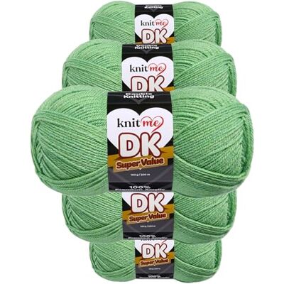 Knit Me DK Wolle 5x100g Vorteilspack – Weiches Acrylgarn zum Stricken & Häkeln, 1500m, pflegeleichtes Garn für Schal, Mütze, Decke, Pullover & Amigurumi (Salbeigrün) Knit Me DK Wolle 5x100g Vorteilspack – Weiches Acrylgarn zum Stricken & Häkeln, 1500m, pflegeleichtes Garn für Schal, Mütze, Decke, Pullover & Amigurumi (Salbeigrün)