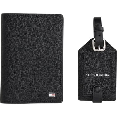 Tommy Hilfiger Herren Geschenk-Set Flag Reisepasshülle und Gepäckanhänger, Schwarz (Black), Einheitsgröße Tommy Hilfiger Herren Geschenk-Set Flag Reisepasshülle und Gepäckanhänger, Schwarz (Black), Einheitsgröße