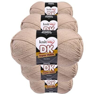 Knit Me DK Wolle 5x100g Vorteilspack – Weiches Acrylgarn zum Stricken & Häkeln, 1500m, pflegeleichtes Garn für Schal, Mütze, Decke, Pullover & Amigurumi (Haferbeige) Knit Me DK Wolle 5x100g Vorteilspack – Weiches Acrylgarn zum Stricken & Häkeln, 1500m, pflegeleichtes Garn für Schal, Mütze, Decke, Pullover & Amigurumi (Haferbeige)