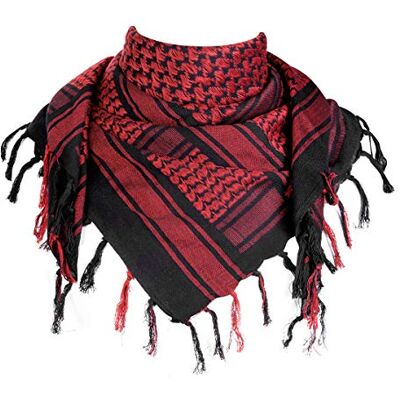 FREE SOLDIER Halstuch/Kopftuch Shemagh, Palituch Taktischer Schal Arabischer Wüsten Schals Unisex dreieckstuch,110 * 110cm,Schwarz Rot FREE SOLDIER Halstuch/Kopftuch Shemagh, Palituch Taktischer Schal Arabischer Wüsten Schals Unisex dreieckstuch,110 * 110cm,Schwarz Rot