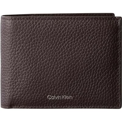 Calvin Herren Geldbeutel Foil Emboss Trifold aus Leder, Braun (Ck Dark Brown), Einheitsgröße Calvin Herren Geldbeutel Foil Emboss Trifold aus Leder, Braun (Ck Dark Brown), Einheitsgröße