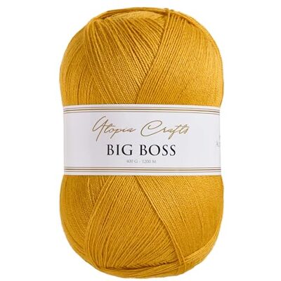 Utopia Crafts Big Boss Acrylwolle 400g 1200m – Strick- & Häkelgarn, weich, maschinenwaschbar, Oeko-Tex zertifiziert, für Pullover, Decken, Schals & Mützen (Senfgelb) Utopia Crafts Big Boss Acrylwolle 400g 1200m – Strick- & Häkelgarn, weich, maschinenwaschbar, Oeko-Tex zertifiziert, für Pullover, Decken, Schals & Mützen (Senfgelb)