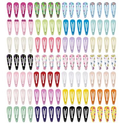 Carehabi Haarspangen für Mädchen, 120 Stück à 5 cm, süße Haarspangen mit bunten Metallknöpfen, Geschenke für Mädchen, 30 Stile (bedruckt und einfarbig) Carehabi Haarspangen für Mädchen, 120 Stück à 5 cm, süße Haarspangen mit bunten Metallknöpfen, Geschenke für Mädchen, 30 Stile (bedruckt und einfarbig)