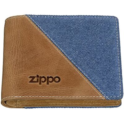 Zippo Geldbörse Leder, Denim Braun, Blau Portemonnaie für Herren Portmonee mit RFID-Schutz Ideal für Karten und Scheine Zippo Geldbörse Leder, Denim Braun, Blau Portemonnaie für Herren Portmonee mit RFID-Schutz Ideal für Karten und Scheine