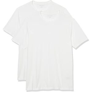 Amazon Essentials Herren T-Shirt mit kurzen Ärmeln und Rundhalsausschnitt in schmaler Passform, 2er-Pack, Weiß, XXL Amazon Essentials Herren T-Shirt mit kurzen Ärmeln und Rundhalsausschnitt in schmaler Passform, 2er-Pack, Weiß, XXL
