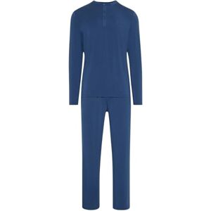 Calvin Herren Pyjama-Set mit Knopfleiste, Blau (Dark Denim), L Calvin Herren Pyjama-Set mit Knopfleiste, Blau (Dark Denim), L