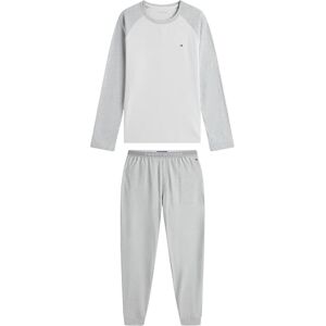 Tommy Hilfiger Herren Pyjama-Set Jersey Pj Set Cuffed Lang, Grau (Light Grey Heather), M Tommy Hilfiger Herren Pyjama-Set Jersey Pj Set Cuffed Lang, Grau (Light Grey Heather), M