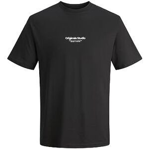 JACK & JONES Herren Rundhals T-Shirt JORVESTERBRO Regular Fit S M L XL XXL, Größe:M, Farbe:Black 12240121 JACK & JONES Herren Rundhals T-Shirt JORVESTERBRO Regular Fit S M L XL XXL, Größe:M, Farbe:Black 12240121
