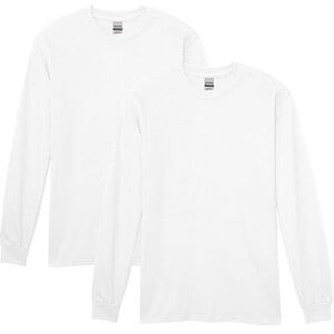 Gildan Herren Langärmeliges T-Shirt aus Schwerer Baumwolle, Stil G5400, 2er-Pack Hemd, Weiß, L Gildan Herren Langärmeliges T-Shirt aus Schwerer Baumwolle, Stil G5400, 2er-Pack Hemd, Weiß, L