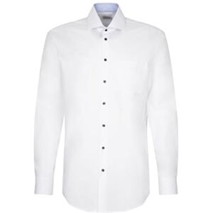 Seidensticker Herren Regular Fit Langarm Popeline Hemd, weiß, 42 Seidensticker Herren Regular Fit Langarm Popeline Hemd, weiß, 42