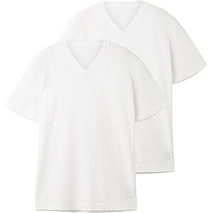 TOM TAILOR Herren Doppelpack T-Shirt mit V-Ausschnitt aus Baumwolle TOM TAILOR Herren Doppelpack T-Shirt mit V-Ausschnitt aus Baumwolle