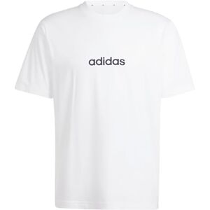 Adidas Herren Essentials Linear Single Jersey Shirt, White/Black, XS Adidas Herren Essentials Linear Single Jersey Shirt, White/Black, XS