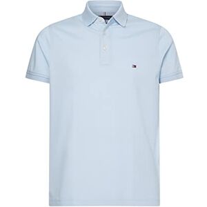 Tommy Hilfiger Herren Poloshirt Kurzarm 1985 Slim Fit, Blau (Breezy Blue), S Tommy Hilfiger Herren Poloshirt Kurzarm 1985 Slim Fit, Blau (Breezy Blue), S