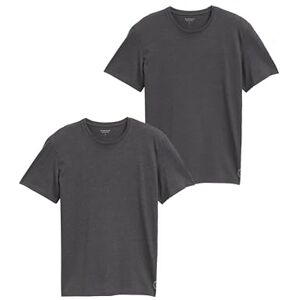 TOM TAILOR Herren Crewneck T-Shirt im Doppelpack, 11086 Dark Grey Melange, XL TOM TAILOR Herren Crewneck T-Shirt im Doppelpack, 11086 Dark Grey Melange, XL
