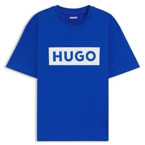HUGO Herren Nico T-Shirt aus Baumwoll-Jersey mit blauem Logo-Print Hellblau M HUGO Herren Nico T-Shirt aus Baumwoll-Jersey mit blauem Logo-Print Hellblau M