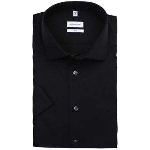 Seidensticker Herren Mens Slim Shortsleeve Cotton Businesshemd, Schwarz(676521), 38 EU Seidensticker Herren Mens Slim Shortsleeve Cotton Businesshemd, Schwarz(676521), 38 EU
