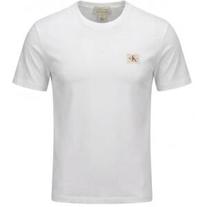 Calvin Herren T-Shirt Kurzarm Badge Jersey Classic Tee aus Baumwolle, Weiß (Bright White), XS Calvin Herren T-Shirt Kurzarm Badge Jersey Classic Tee aus Baumwolle, Weiß (Bright White), XS
