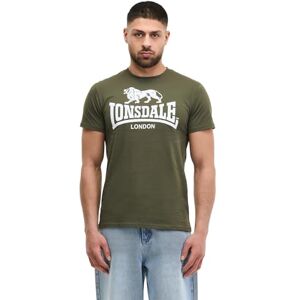 Lonsdale Herren T-Shirt Normale Passform Logo L, Olive/White Lonsdale Herren T-Shirt Normale Passform Logo L, Olive/White