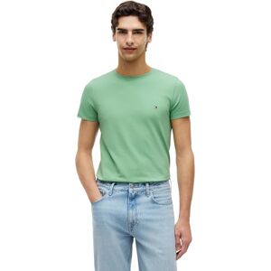 Tommy Hilfiger Herren T-Shirt Kurzarm Stretch Slim Fit Tee Rundhalsausschnitt, Türkis (Cut Grass), L Tommy Hilfiger Herren T-Shirt Kurzarm Stretch Slim Fit Tee Rundhalsausschnitt, Türkis (Cut Grass), L
