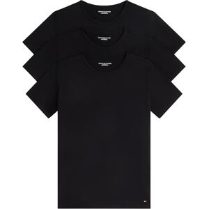 Tommy Hilfiger Herren 3er Pack T-Shirts Kurzarm Stretch Rundhalsausschnitt, Schwarz (Black/Black/Black), S Tommy Hilfiger Herren 3er Pack T-Shirts Kurzarm Stretch Rundhalsausschnitt, Schwarz (Black/Black/Black), S