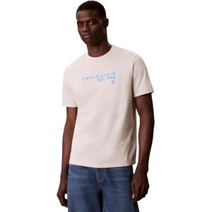 Calvin Herren T-Shirt Kurzarm Graphic mit Rundhalsausschnitt, Beige (Oatmeal), 2XL Calvin Herren T-Shirt Kurzarm Graphic mit Rundhalsausschnitt, Beige (Oatmeal), 2XL