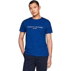 Tommy Hilfiger Herren T-Shirt Kurzarm Slim Fit, Blau (Anchor Blue), S Tommy Hilfiger Herren T-Shirt Kurzarm Slim Fit, Blau (Anchor Blue), S