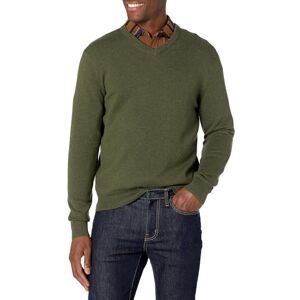 Amazon Essentials Herren V-Ausschnitt Pullover aus Baumwolle, Normale Passform, Olive Heather, XXL Amazon Essentials Herren V-Ausschnitt Pullover aus Baumwolle, Normale Passform, Olive Heather, XXL