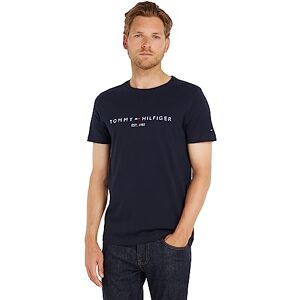 Tommy Hilfiger Herren T-Shirt Kurzarm Core Tommy Logo Rundhalsausschnitt, Blau (Sky Captain), M Tommy Hilfiger Herren T-Shirt Kurzarm Core Tommy Logo Rundhalsausschnitt, Blau (Sky Captain), M