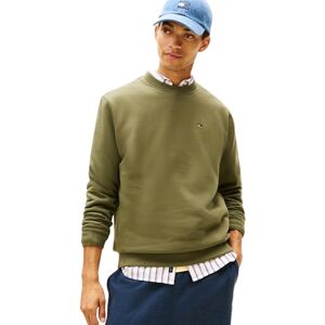 Tommy Jeans Herren Sweatshirt Regular Fit Flag Fleece Rundhalsausschnitt, Grün (Dark Greenery), M Tommy Jeans Herren Sweatshirt Regular Fit Flag Fleece Rundhalsausschnitt, Grün (Dark Greenery), M